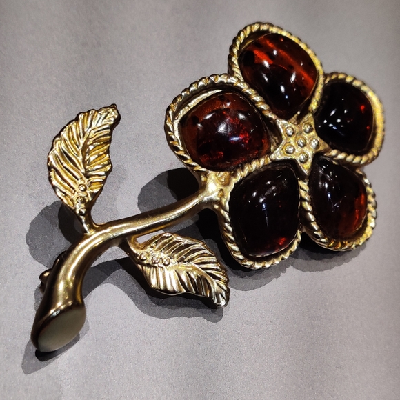 Vintage Christian LaCroix Flower Brooch - Picture 9 of 15